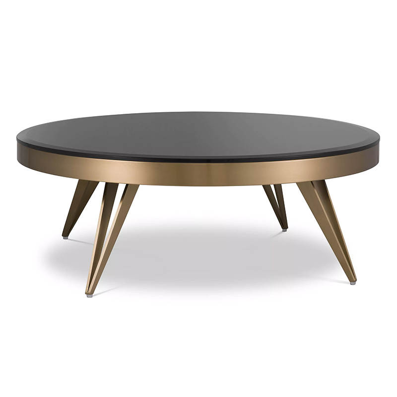 Кофейный стол Eichholtz Coffee Table Rocco Латунь Черный в Саратове | Loft Concept 