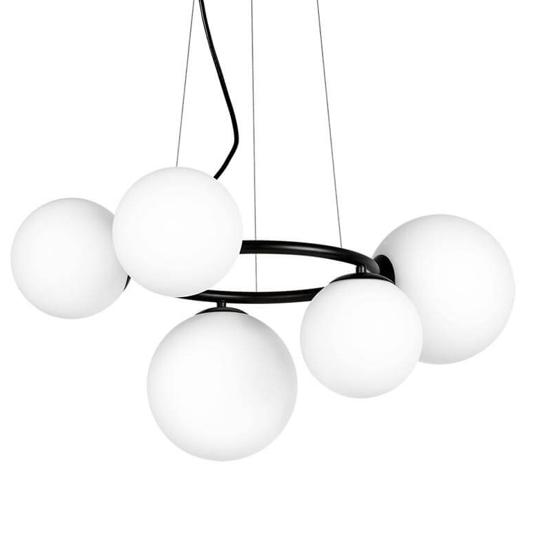 Люстра Bubbles on Ring Chandelier Black Белый Черный в Саратове | Loft Concept 