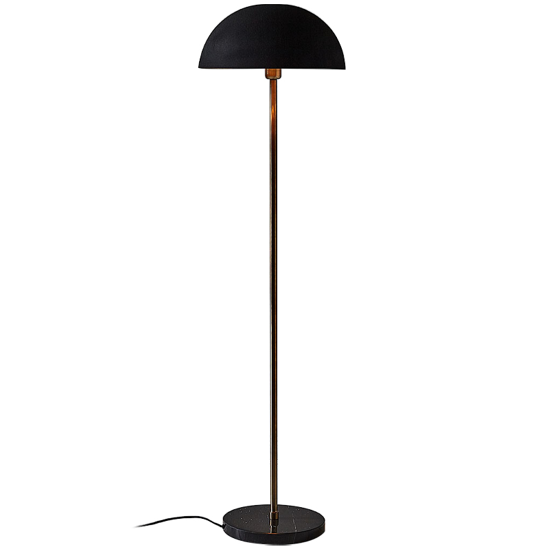 Торшер Riverside Floor Lamp Black Черный Черный Мрамор Nero Латунь в Саратове | Loft Concept 