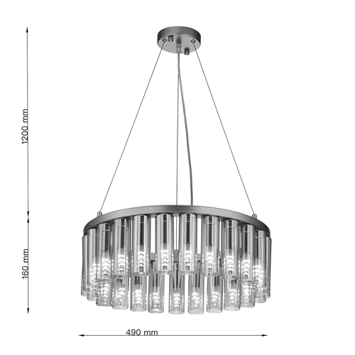 Люстра со стеклянными цилиндрическими плафонами Luminous Cylinders Amber Round в Саратове