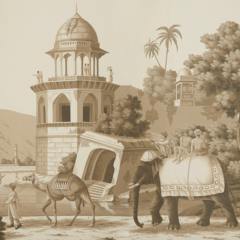 Обои ручная роспись Early Views of India Sepia on scenic paper  в Саратове | Loft Concept 