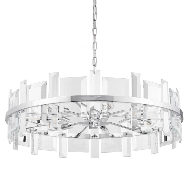 Люстра Harlow Crystal Round Chandelier chrome 7 Хром в Саратове | Loft Concept 