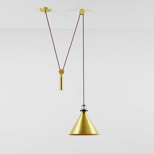 Подвесной светильник Shape up Pendant Cone Brass Латунь в Саратове | Loft Concept 