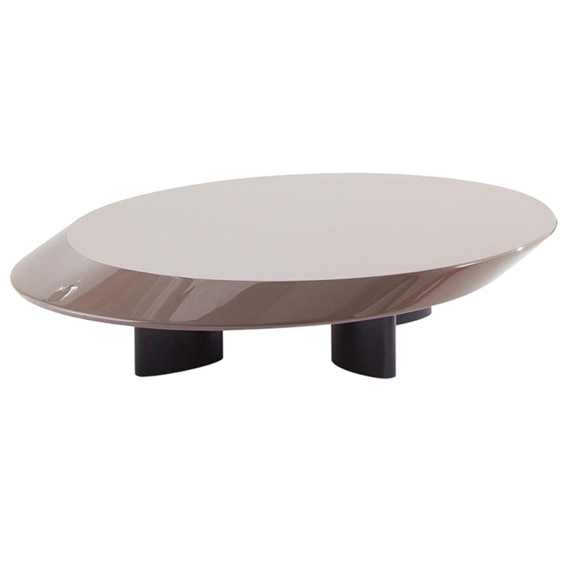 Кофейный стол Ellipse Grey Glossy Coffee Table Серый Черный в Саратове | Loft Concept 