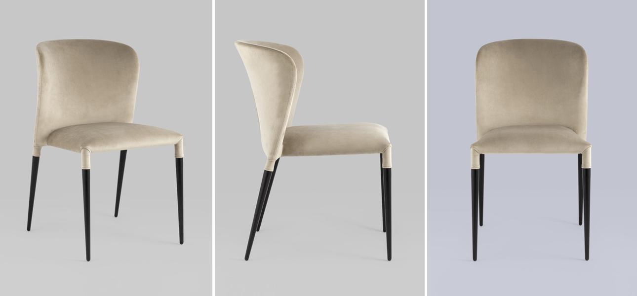 Стул Lori Chair Бежевый Велюр - фото