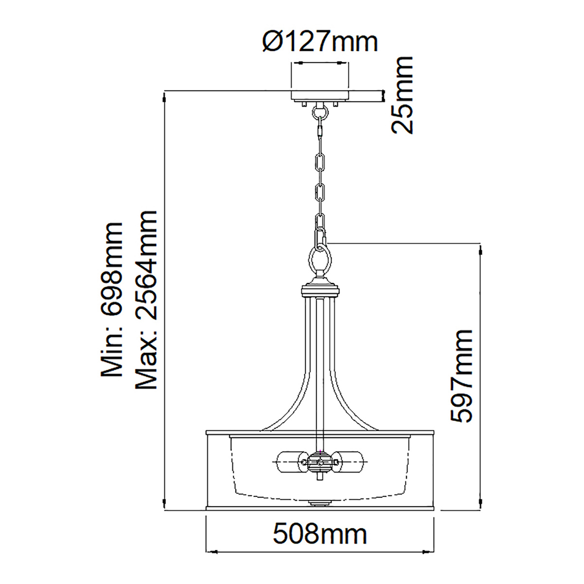 Люстра подвесная с двойным круглым плафоном из органзы и матового стекла Kichler в Саратове