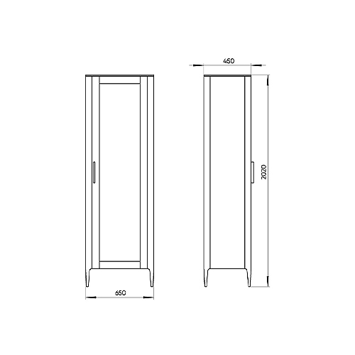 Витрина светло-серая со стеклянной дверью с 4-мя полками и 2-мя ящиками Type  в Саратове