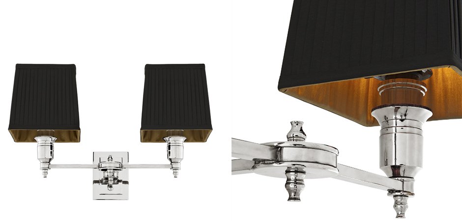 Бра Wall Lamp Lexington Double Nickel+Black Бра Wall Lamp Lexington Double Nickel+Black - Loft-Concept в Саратове