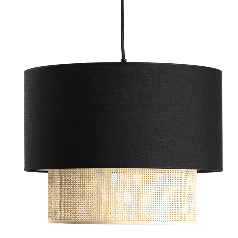 Подвесной светильник Ottar Wicker Black lampshade Бежевый Черный в Саратове | Loft Concept 