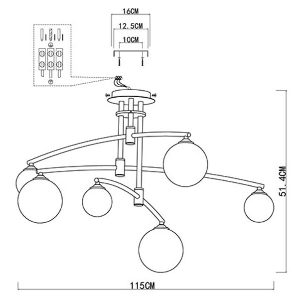 Люстра Glendon Chandelier 6 Balls в Саратове