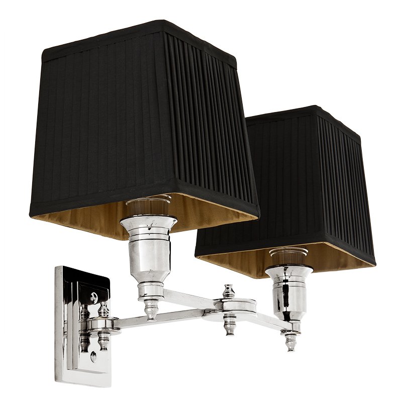 Бра Wall Lamp Lexington Double Nickel+Black Никель Черный в Саратове | Loft Concept 