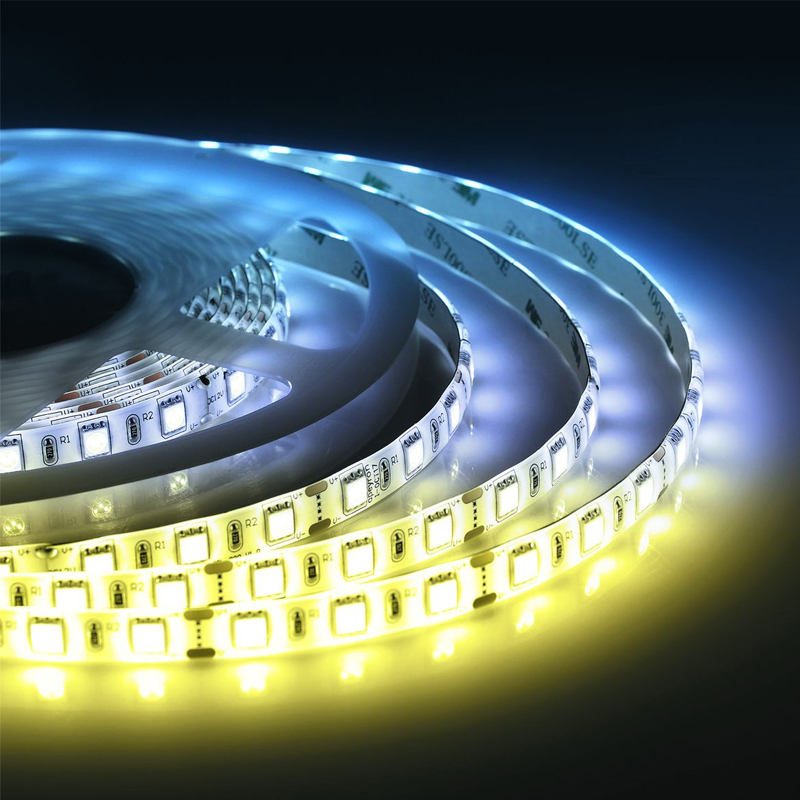 Комплект светодиодной ленты 14,4W/m 60LED/m 5050SMD теплый белый/холодный белый 2,5M Белый Комплект светодиодной ленты 14,4W/m 60LED/m 5050SMD теплый белый/холодный белый 2,5M Белый в Саратове | Loft Concept