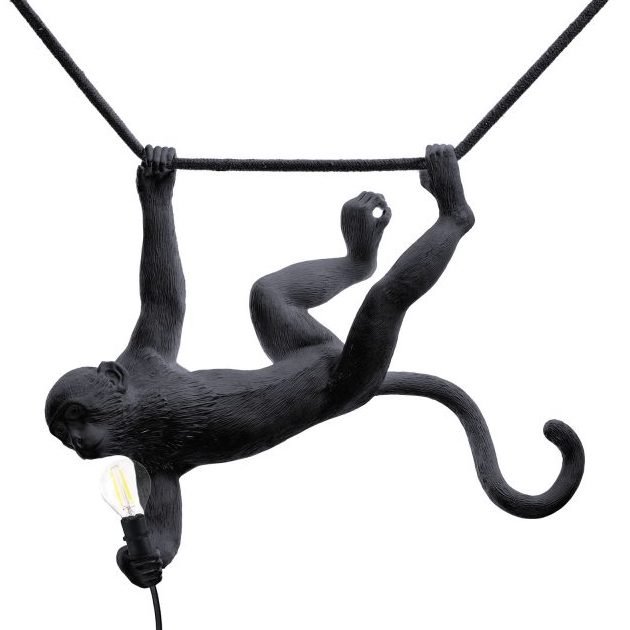 Подвесной светильник Seletti The Monkey Lamp Swing Black Черный в Саратове | Loft Concept 