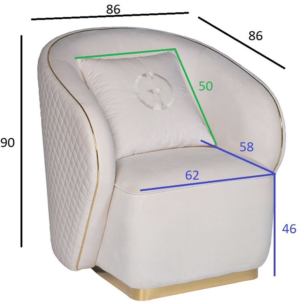 Кресло велюровое оттенка слоновой кости с простроченной спинкой Perfect Comfort Кресло велюровое оттенка слоновой кости с простроченной спинкой Perfect Comfort в Саратове