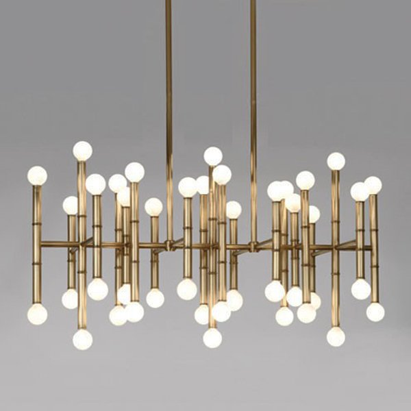 Люстра Meurice Rectangular Chandelier Jonathan Adler Черный Золотой Серебряный в Саратове | Loft Concept 