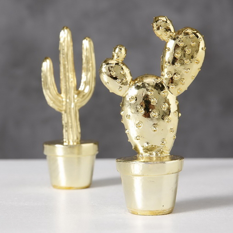 Набор статуэток Golden Cactus Figurine Золотой Набор статуэток Golden Cactus Figurine Золотой в Саратове | Loft Concept