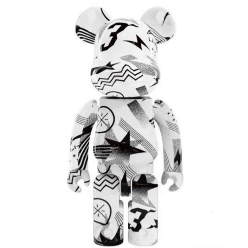 Статуэтка Bearbrick Li-Ning Fashion White Белый Черный в Саратове | Loft Concept 