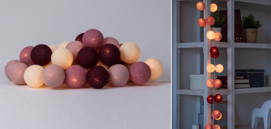 Гирлянда хлопковые фонарики Сotton Ball Rosegarden - Loft-Concept в Саратове