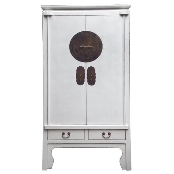 Китайский шкаф Chinese Wedding Cabinet white Белый Темная бронза Китайский шкаф Chinese Wedding Cabinet white Белый Темная бронза в Саратове | Loft Concept