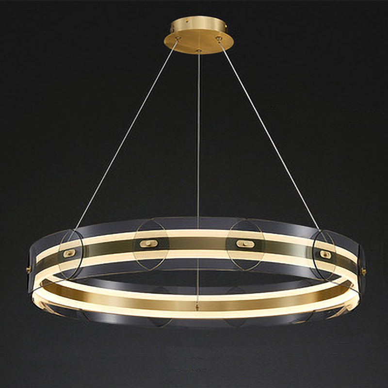 Люстра Gold ring horizontal chandelier Прозрачный Латунь в Саратове | Loft Concept 