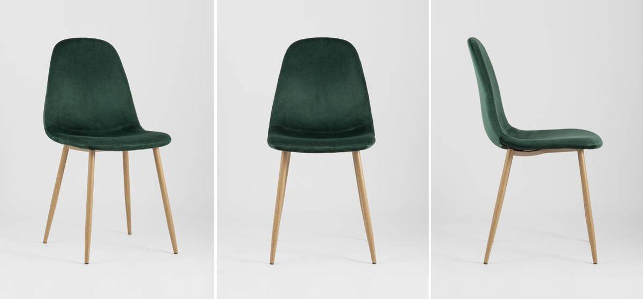 Стул Archie Chair Темно-Зеленый Велюр - фото