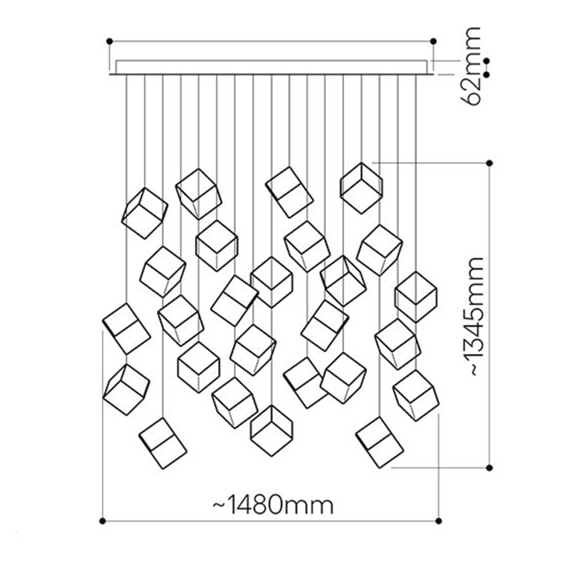 Люстра Pyrite Chrome 26 Rectangle в Саратове