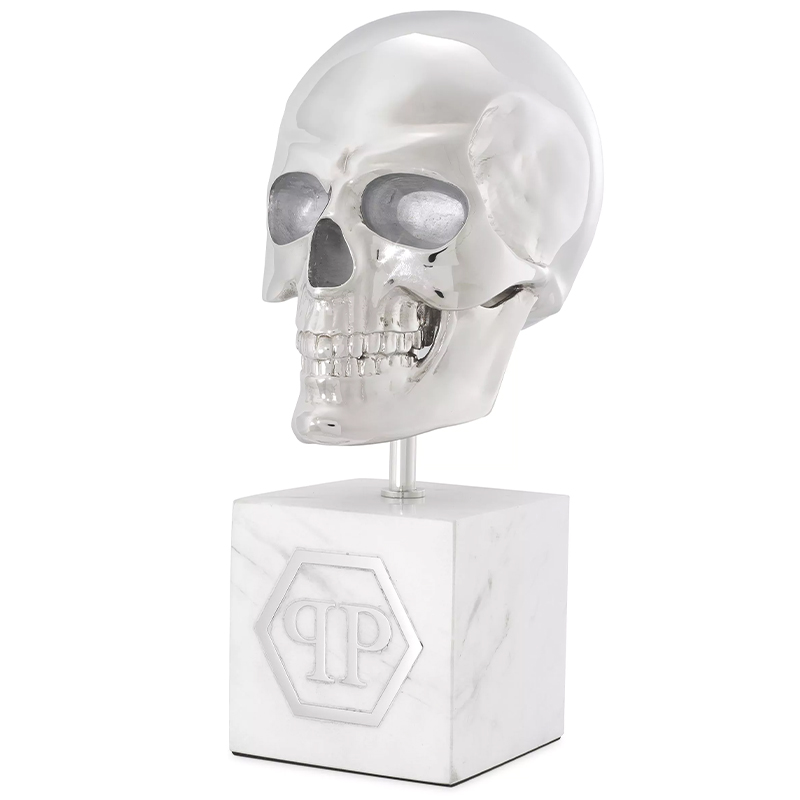 Статуэтка Philipp Plein Platinum Skull L Белый Мрамор Bianco Серебряный Статуэтка Philipp Plein Platinum Skull L Белый Мрамор Bianco Серебряный в Саратове | Loft Concept