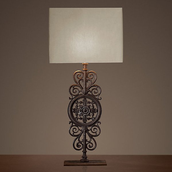 Настольная лампа RH Parisian Iron Gate Table Lamp Коричневый в Саратове | Loft Concept 