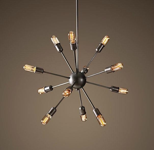 Люстра Loft Industrial Sputnik Chandelier 70 12 Черный в Саратове | Loft Concept 