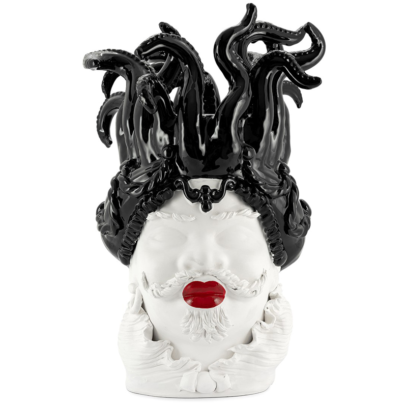 Ваза VASE MORO MAN TENTACLES Белый Черный Красный в Саратове | Loft Concept 