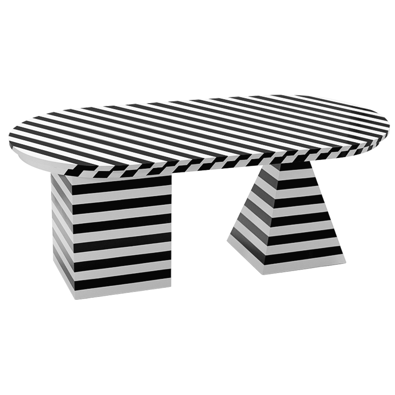 Обеденный стол Dining Table Striped Geometry Черно-белый в Саратове | Loft Concept 