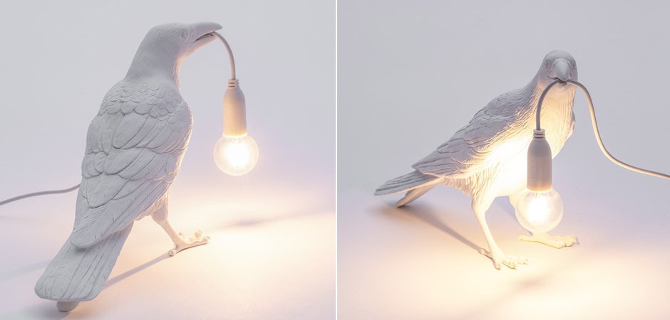 Настольная лампа Seletti Bird Lamp White Waiting Настольная лампа Seletti Bird Lamp White Waiting - Loft-Concept в Саратове