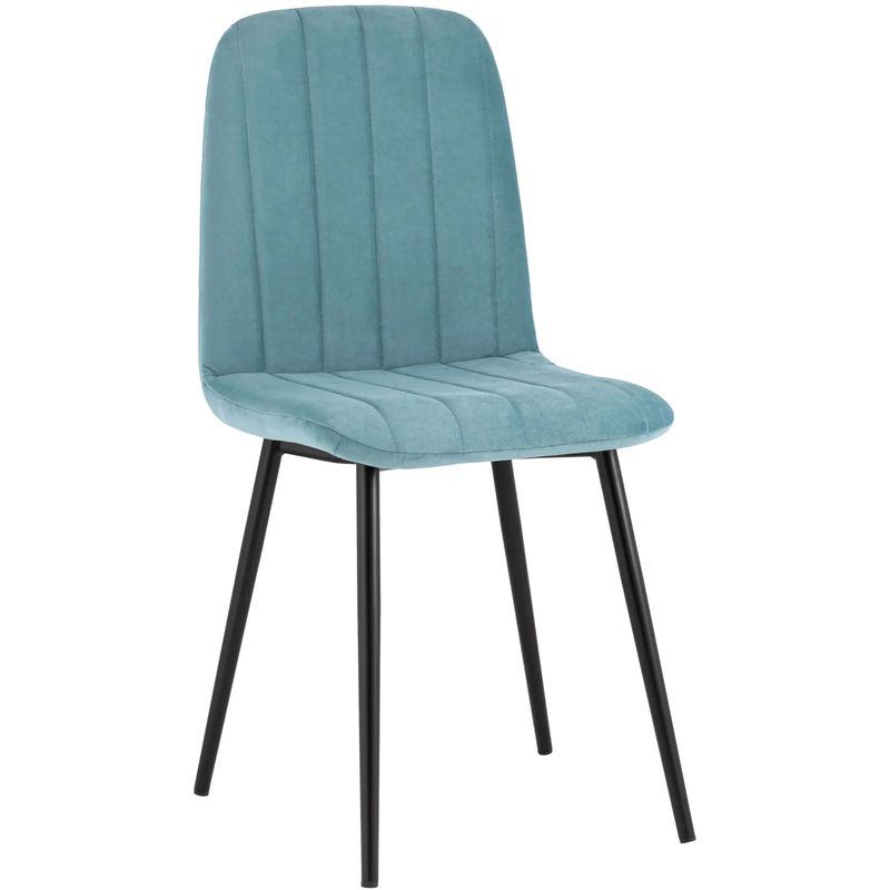 Стул Easy Chair Велюр Голубой цвет Голубой пастельный Черный Стул Easy Chair Велюр Голубой цвет Голубой пастельный Черный в Саратове | Loft Concept