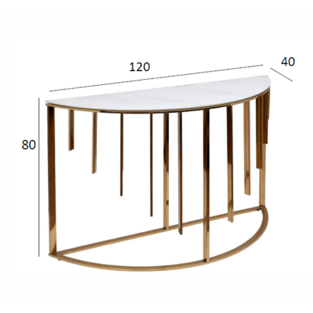 Консоль приставная полукруглая на основании золотого цвета Interior Accent в Саратове