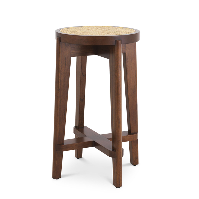 Полубарный стул Eichholtz Counter Stool Dareau brown Бежевый Коричневый в Саратове | Loft Concept 