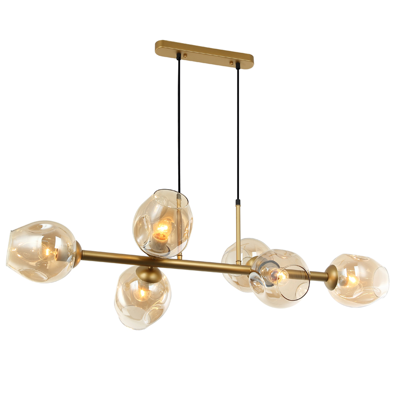 Люстра Branching Bubble Chandelier Line Gold Золотой Янтарь (Amber) в Саратове | Loft Concept 