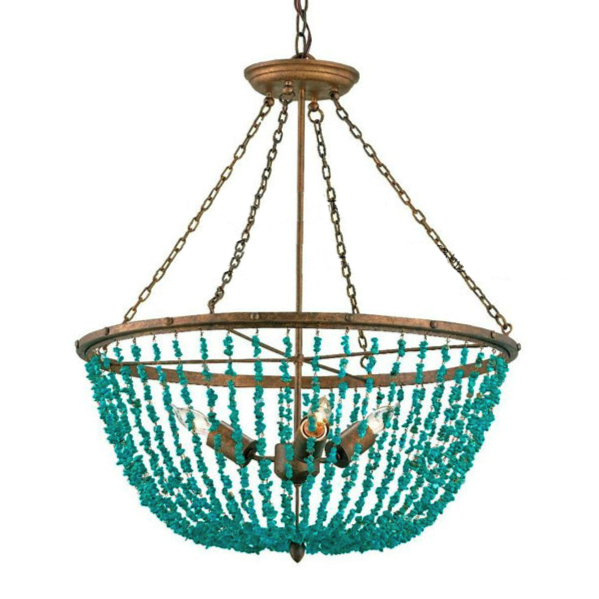 Люстра Turquoise Stone Chandelier Бирюзовый в Саратове | Loft Concept 