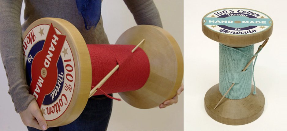 Дизайнерский табурет Thread Reel Wooden Stool - Loft-Concept в Саратове