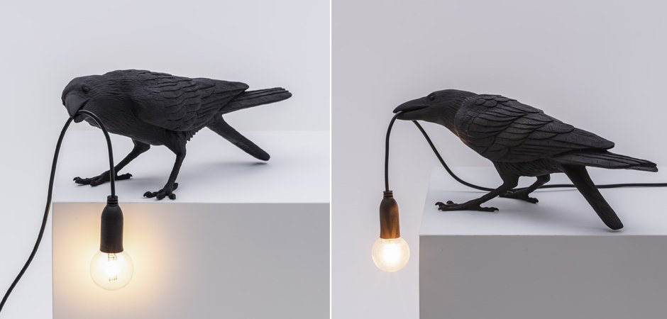Настольная лампа Seletti Bird Lamp Black Playing Настольная лампа Seletti Bird Lamp Black Playing - Loft-Concept в Саратове