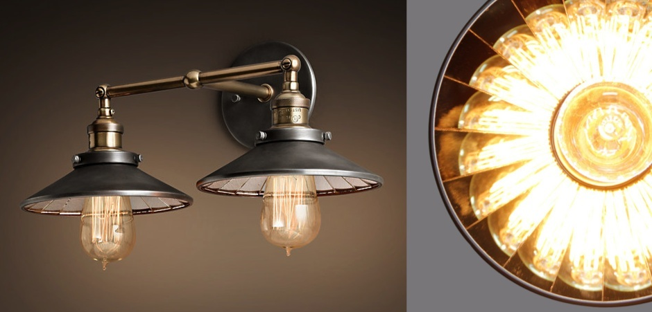 Бра Loft Cone 20th c.Factory filament Pendant Reflector Double Бра Loft Cone 20th c.Factory filament Pendant Reflector Double - Loft-Concept в Саратове