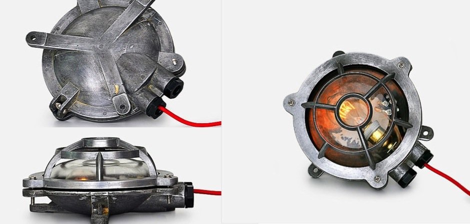 Настенная лампа Steampunk Cage Glass Edison Wall Lamp Round Настенная лампа Steampunk Cage Glass Edison Wall Lamp Round - Loft-Concept в Саратове