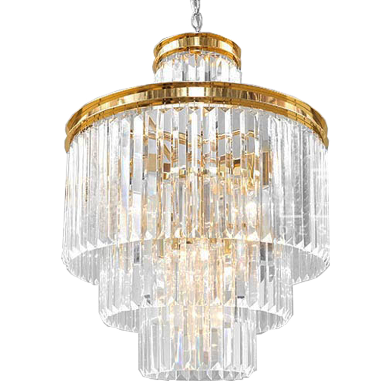 Люстра RH Odeon Chandelier Four Gold 50  Прозрачное Стекло Золотой в Саратове | Loft Concept 