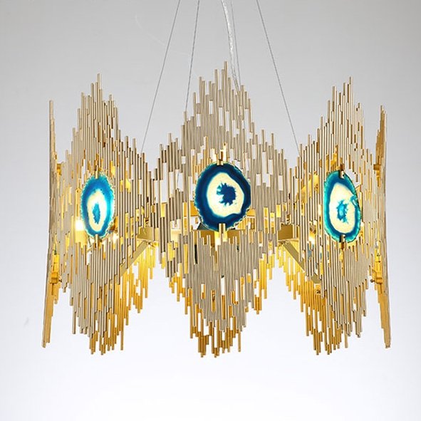 Люстра Calypso Chandelier 8 Золотой Графит Морская синь Люстра Calypso Chandelier 8 Золотой Графит Морская синь в Саратове | Loft Concept