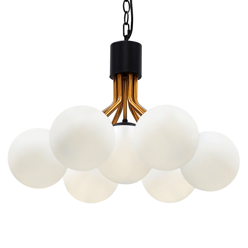 Люстра Berries Chandelier White Balloons Bronze Black 7 Белый Бронза Черный в Саратове | Loft Concept 