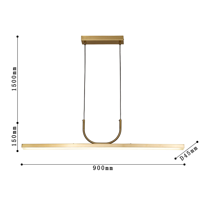 Минималистичная золотая люстра Trumpet tube в Саратове