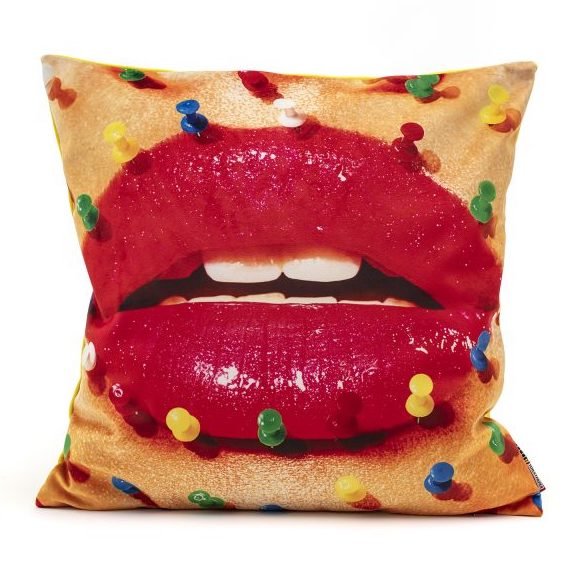 Подушка Seletti Cushion Mouth with pins Design: Toiletpaper Мульти в Саратове | Loft Concept 