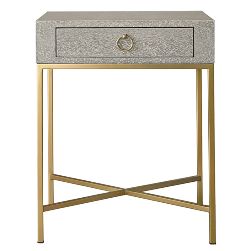 Gaston Stingray Texture Gray Side Table Приставной стол серый скат Золотой Серый в Саратове | Loft Concept 