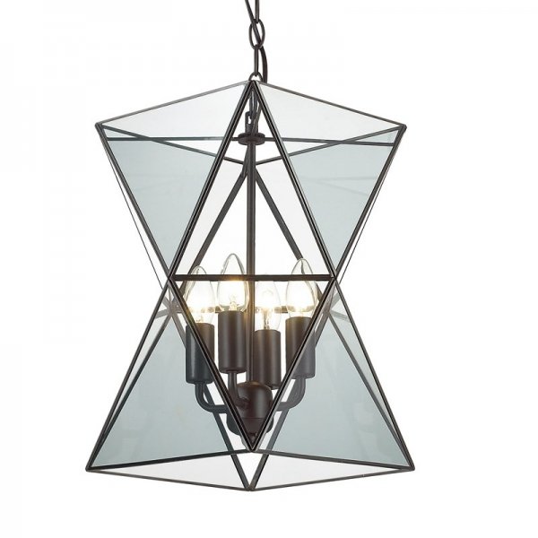 Люстра PolyPyramid Glass Pendant 4 Прозрачный в Саратове | Loft Concept 