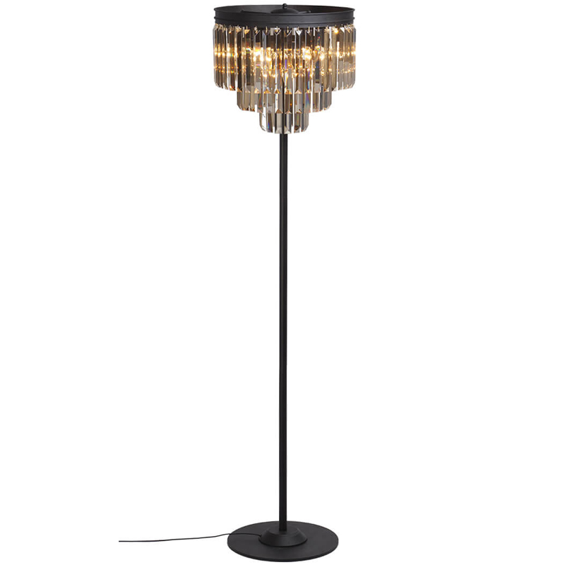 Торшер RH Odeon Amber GLASS Floor Lamp Стекло Амбер Черный в Саратове | Loft Concept 