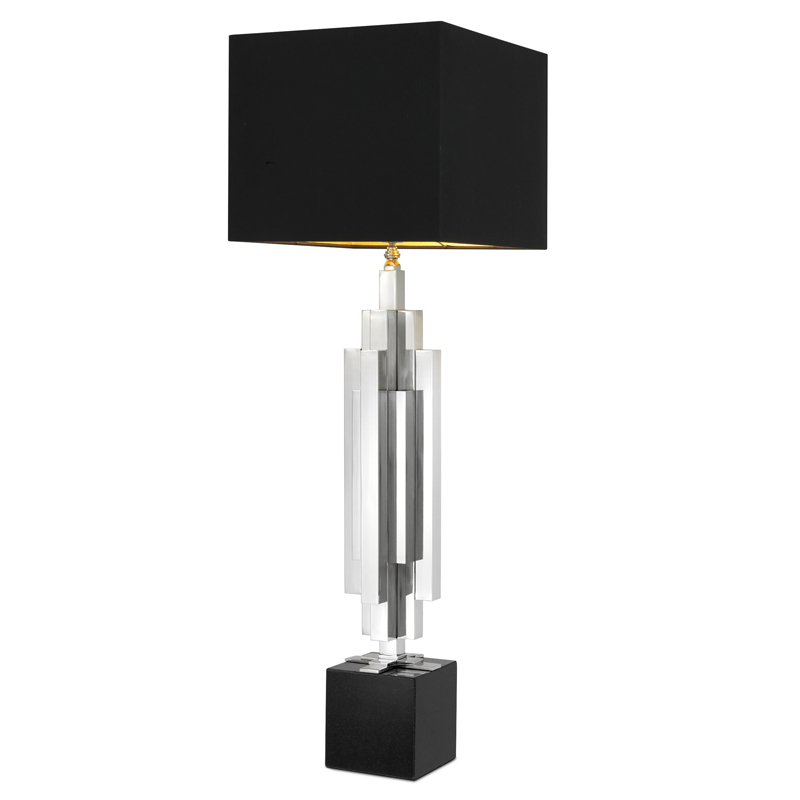 Настольная лампа Eichholtz Table Lamp Ellis Никель Черный в Саратове | Loft Concept 